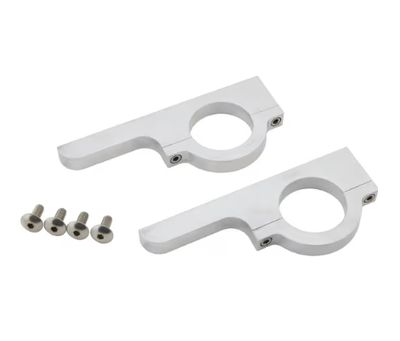 Polished Aluminum License Plate Brackets for 1-3/4" Tube