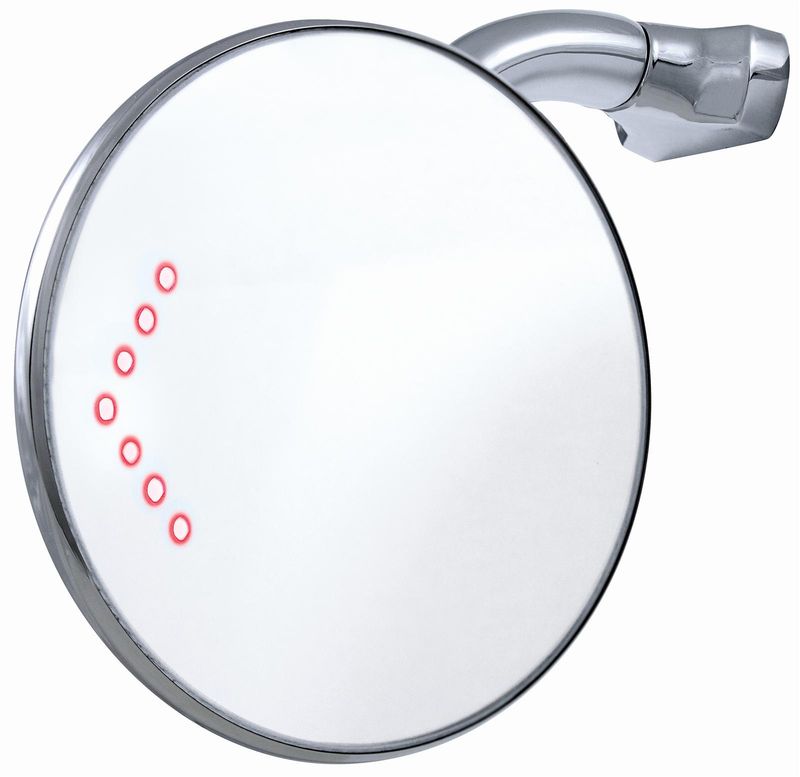 4" Curved Arm Peep Mirror with Convex Glass and LED Turn Signal
