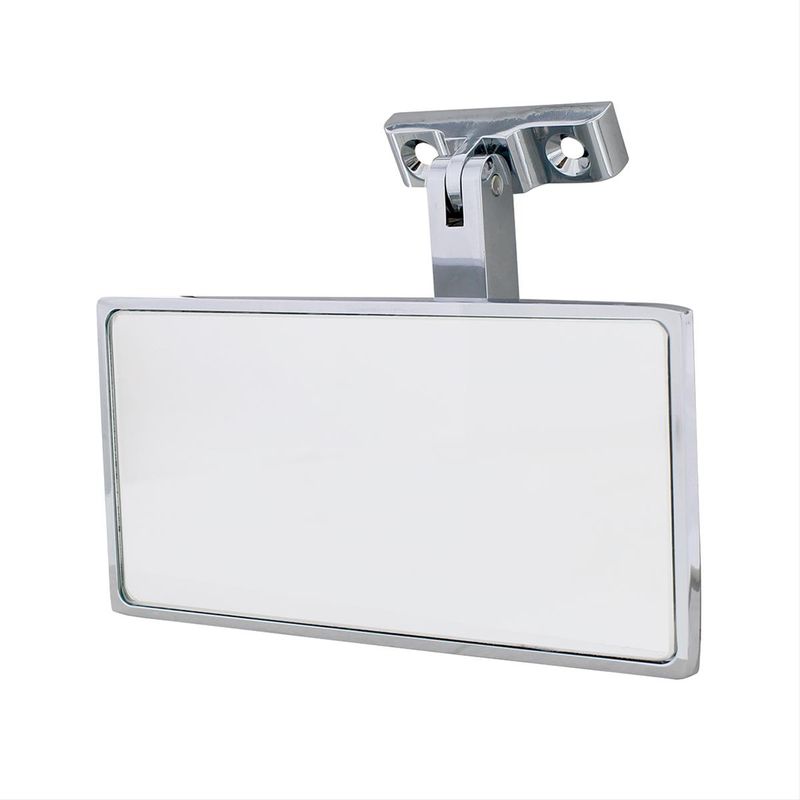 Rectangular Chrome Interior Rear View Mirror with Screw-On Mount