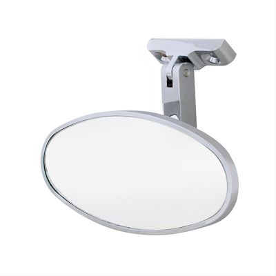 Oval Chrome Interior Rear View Mirror with Screw-On Mount