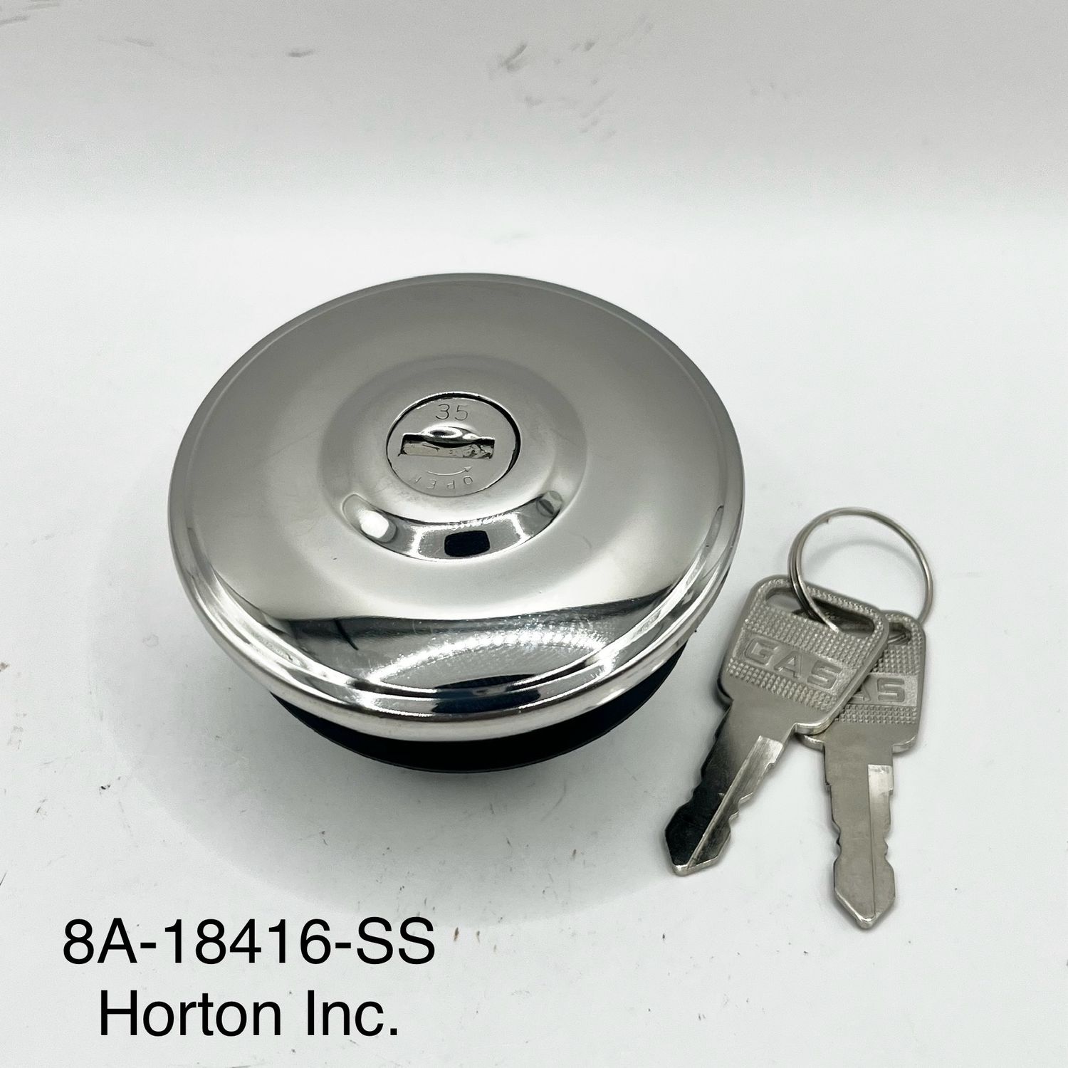 Gas Cap; Locking; 1949/59 Ford pass &amp; 1951/70 PU. Stainless steel, vented