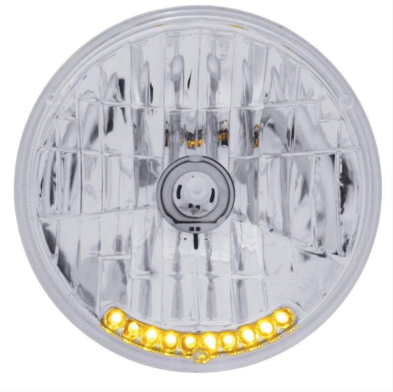 7" Crystal Headlight with 10 Amber LED Position Lights