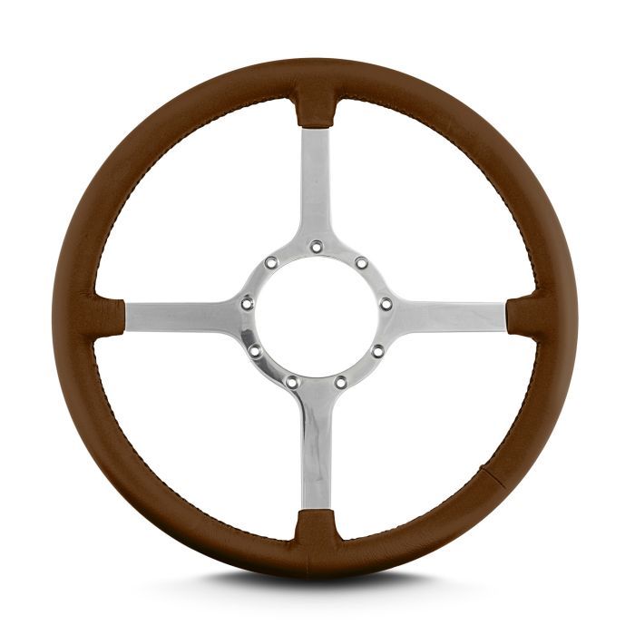 Mark 4 Classic 15" Steering Wheel – Polished Caramel Leather