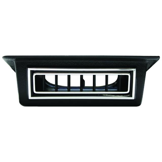 Single Under Dash Louver for 2.5-Inch Hose – Black with Chrome Accents