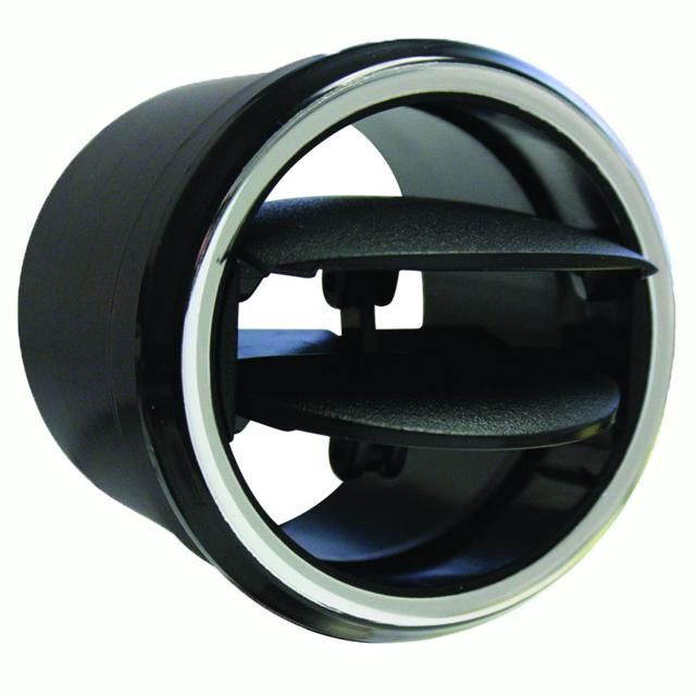 Standard Adjustable Double Vane Louver for 2.5-Inch Hose – Black with Chrome Bezel