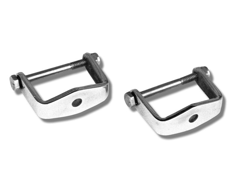 Front Spring Clamps – 1928–34 Ford, Polished Stainless, Pair