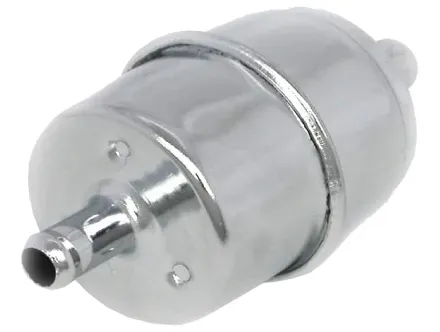 RPC Inline Fuel Filter – 3/8&quot; Inlet/Outlet – Chrome