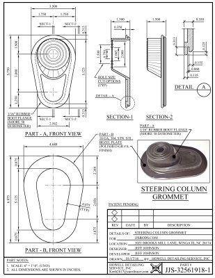 Steering Column Firewall Boot with Teardrop Trim