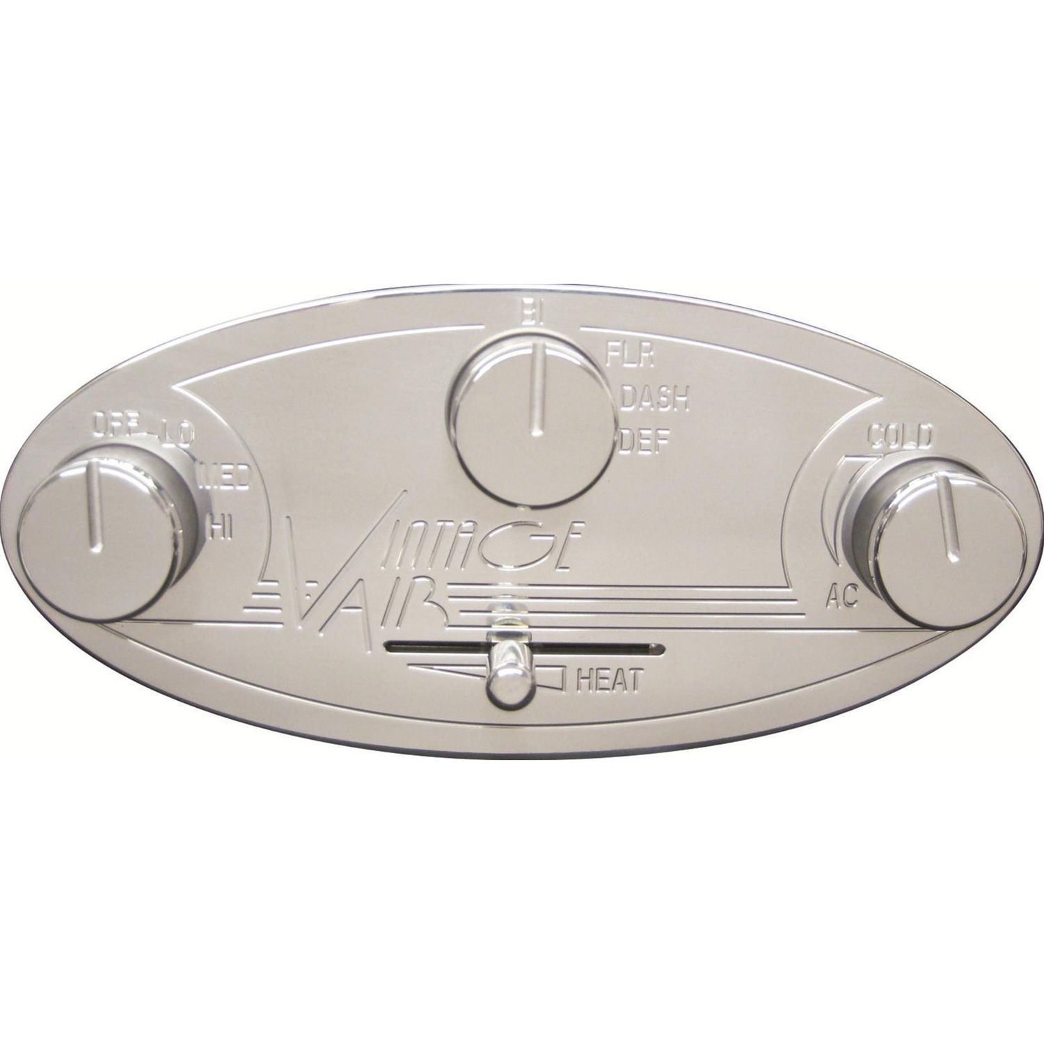 Vintage Air Gen-II Streamline Oval Panel – Polished Aluminum