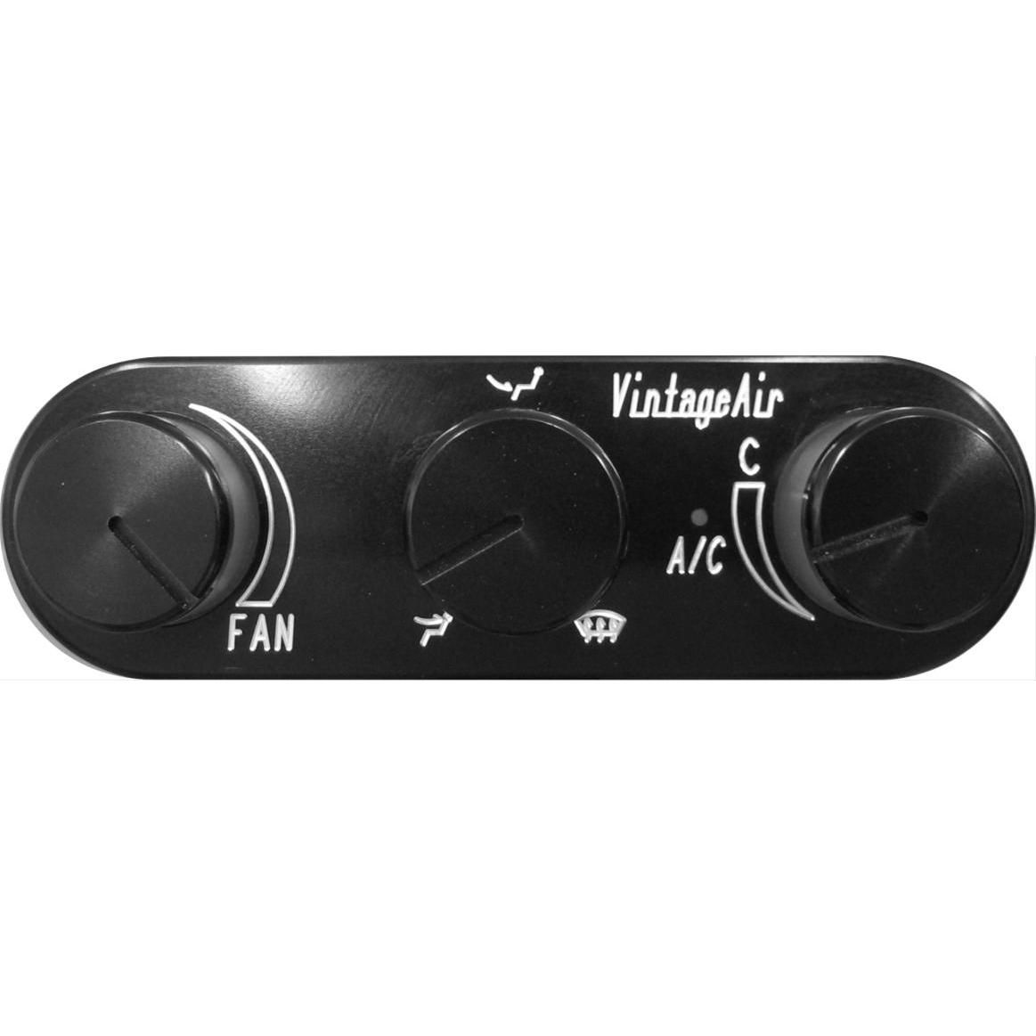 Vintage Air Gen-IV ProLine 3-Knob Control Panel – Black Anodized