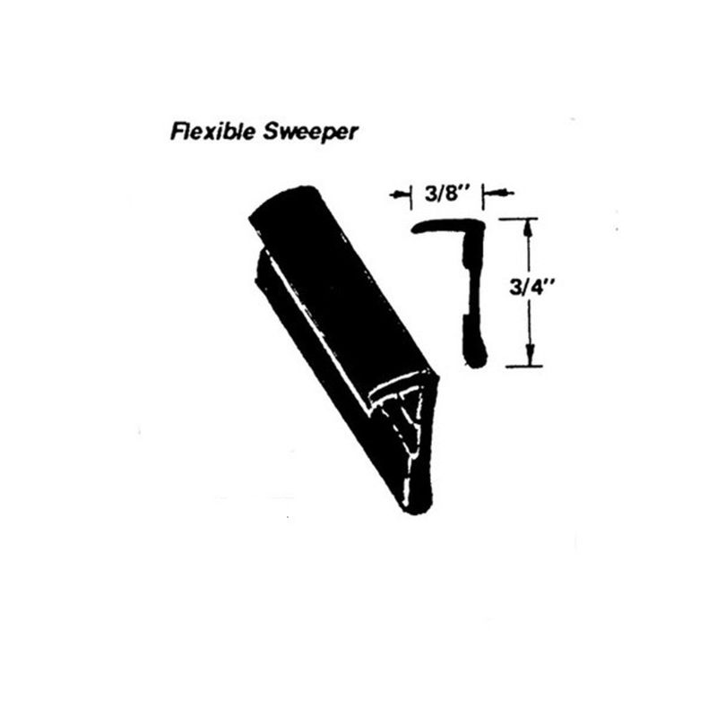 Window Sweep, 3/4" x 1/2", flexible rubber, /FT