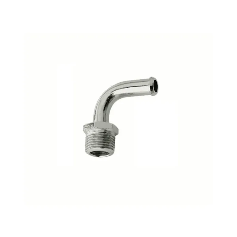 3/8" NPT to 3/8" Hose Barb 90° Fuel Line Fitting – Chrome