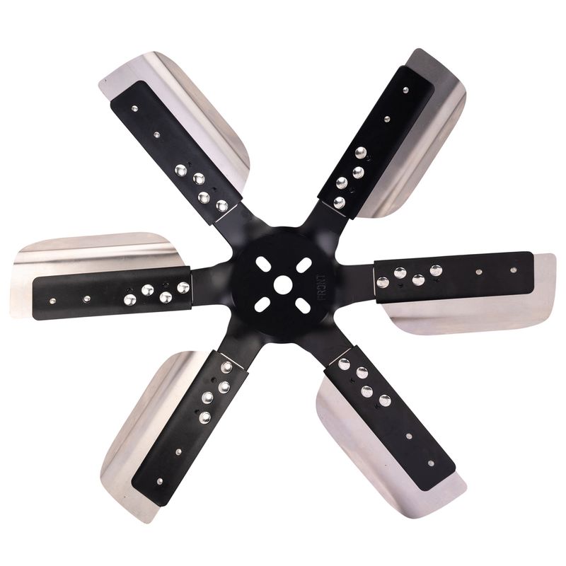 19" Heavy Duty Reverse-Rotation Stainless Flex Fan – Black Hub