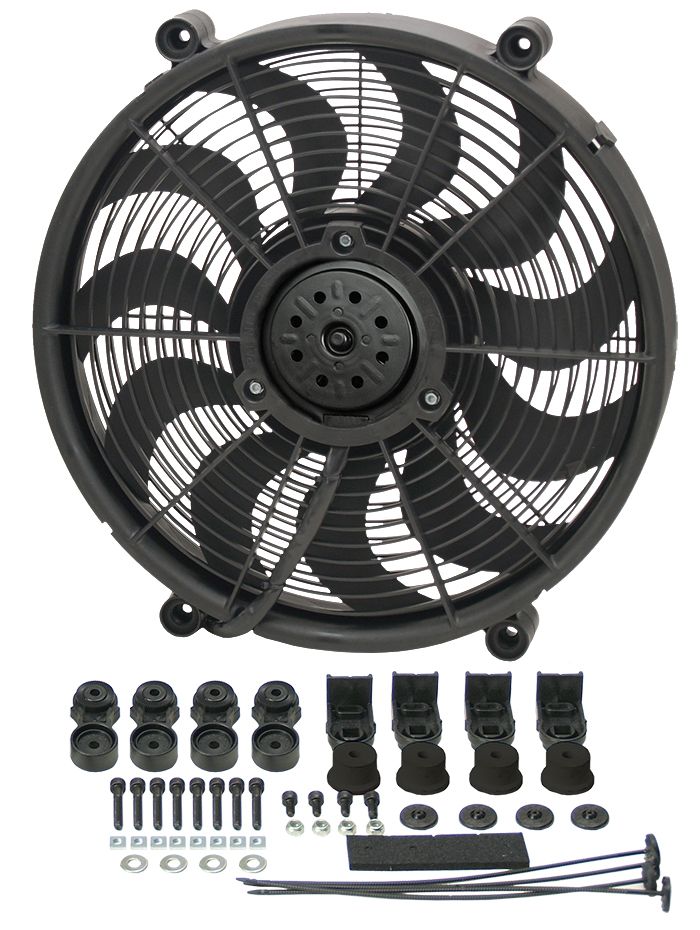 17&quot; High Output Single RAD Pusher/Puller Fan – Premium Mount Kit