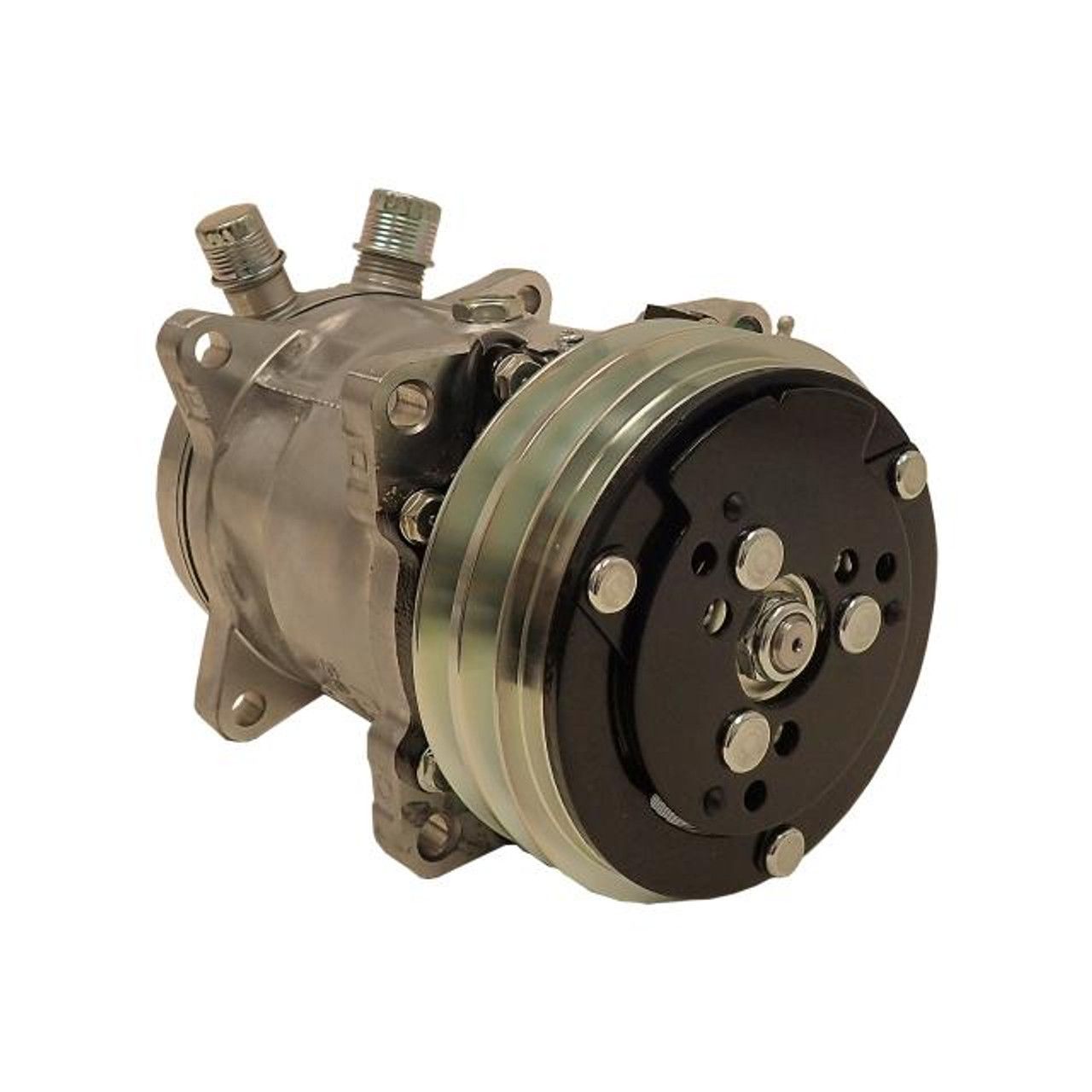 Sanden SD508 Compressor – Double V-Groove Pulley, Standard Finish