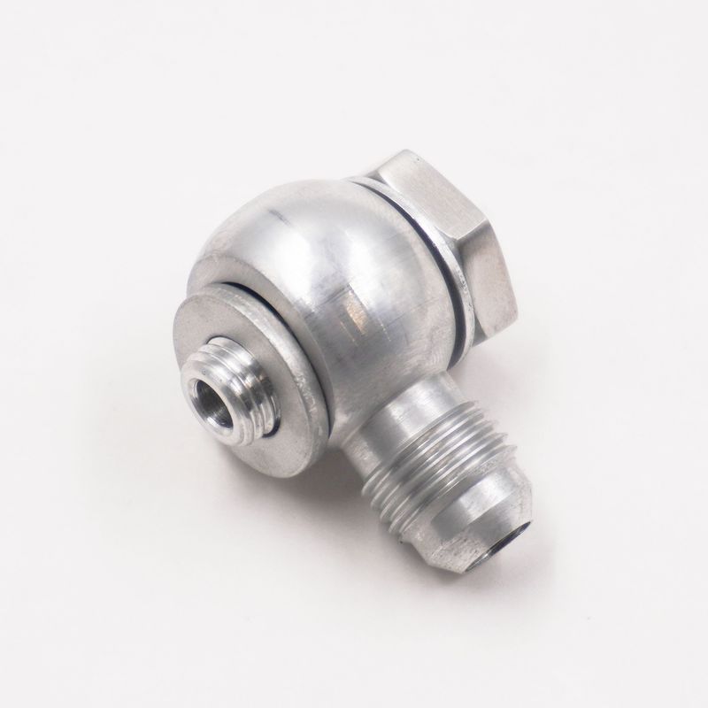 Carburetor Banjo Fitting – 10mm-1.25 to -6AN, Clear Aluminum