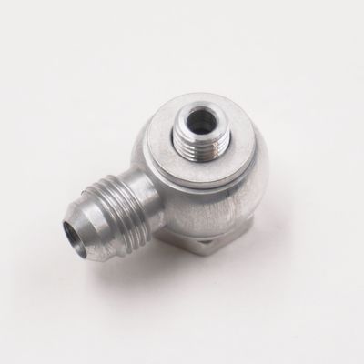 Carburetor Banjo Fitting – 10mm-1.25 to -6AN, Clear Aluminum