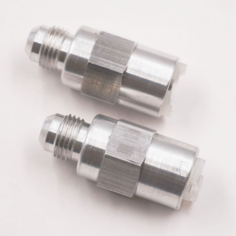 Ford 5/16" Push-Connect to -6AN Adapter Fittings – Pair (Clear Aluminum)