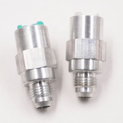 EFI 3/8" &amp; 5/16" Push-Connect to -6AN Adapter Fittings – Pair (Clear Aluminum)
