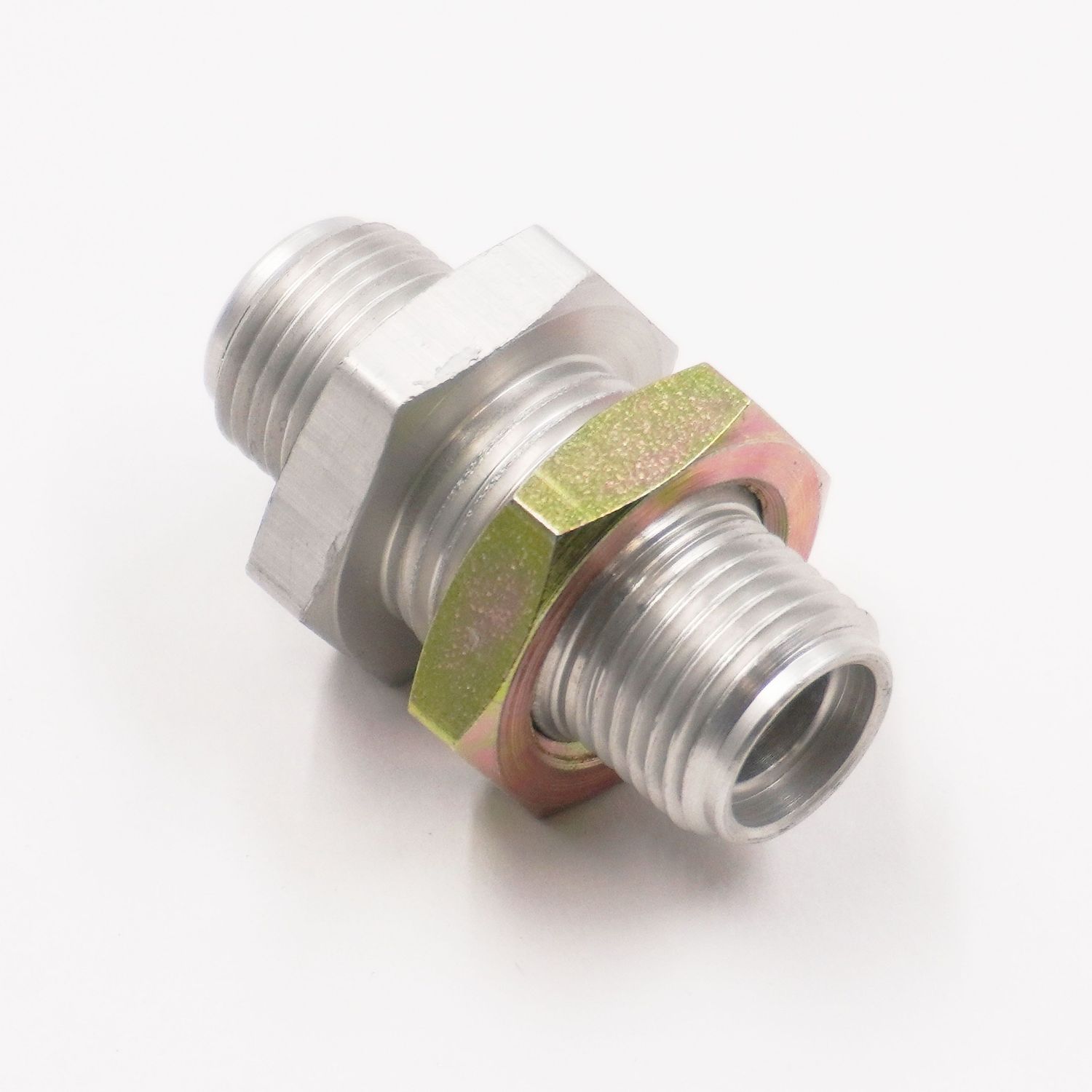 A/C Aluminum Bulkhead with Lock Nut – #6, #8, or #10