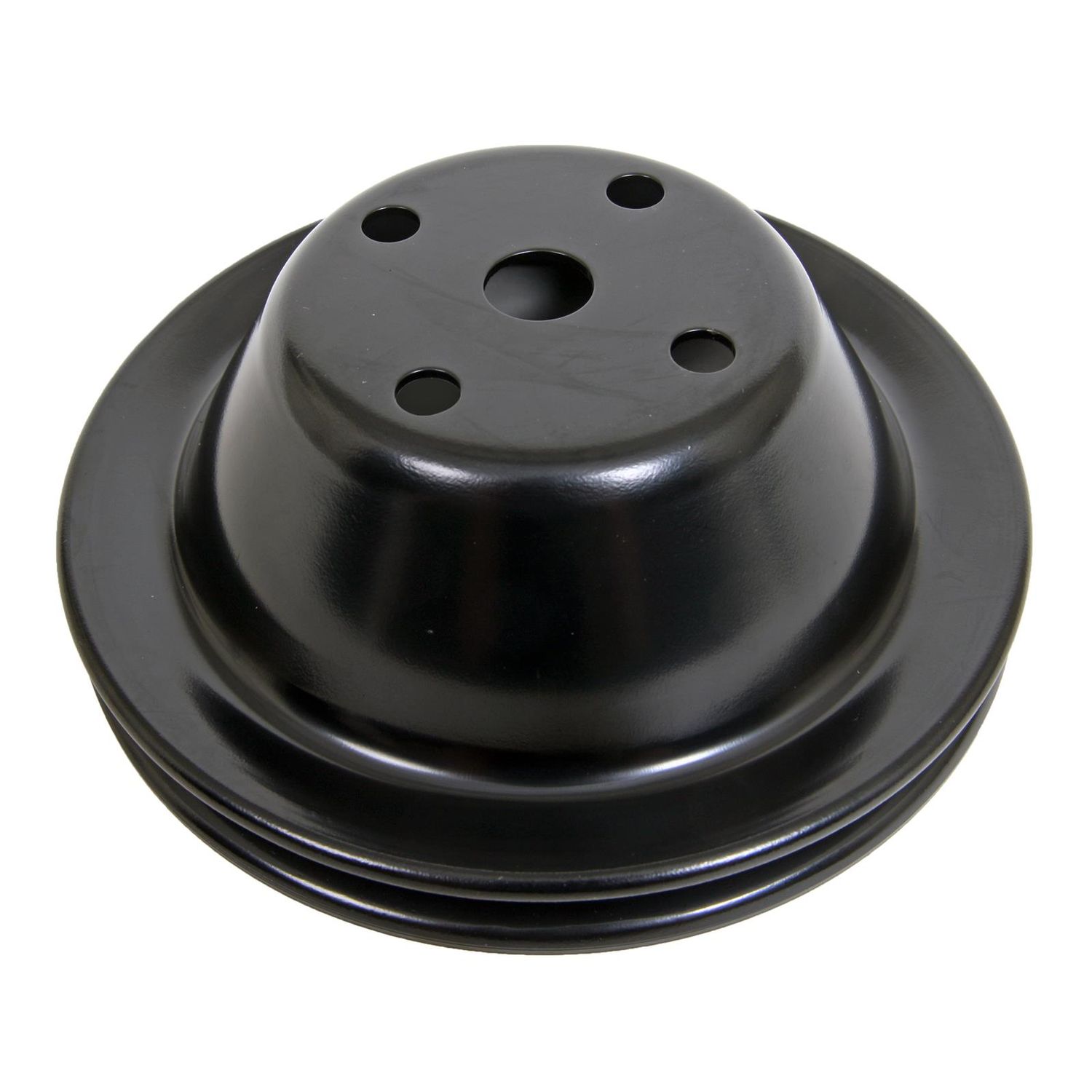 Chevy Small Block 1-Groove Water Pump Pulley – 6.25&quot;, Black, Long Pump