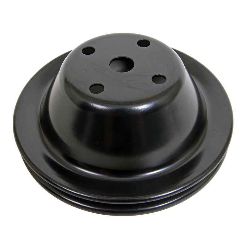 Chevy Small Block 1-Groove Water Pump Pulley – 6.25", Black, Long Pump