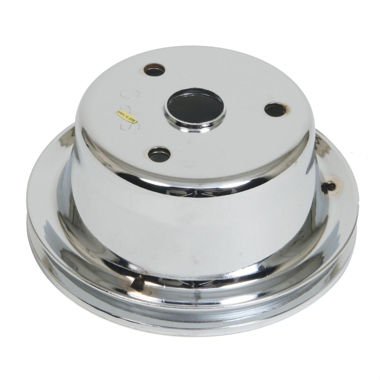 Chevy Small Block 1-Groove Crankshaft Pulley – 6.875&quot;, Steel, Long Pump (Chrome or Black)