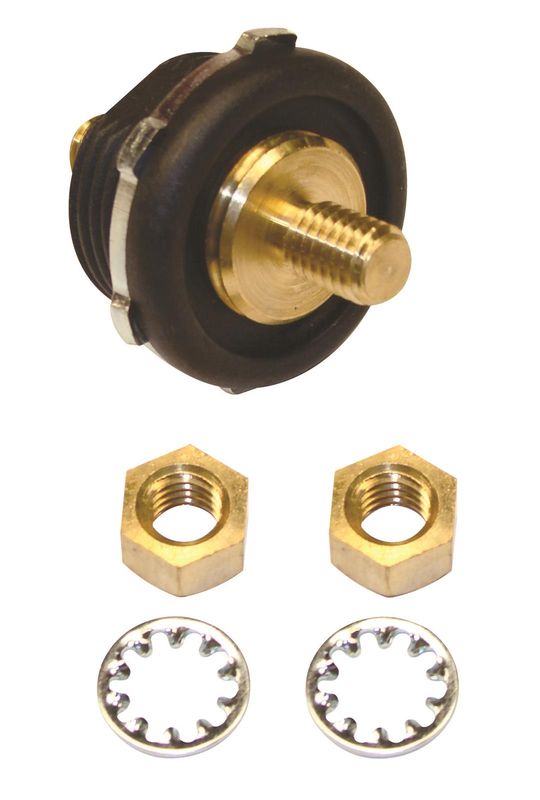 Firewall Bulkhead Connector – 3/8"-16 Studs, Brass