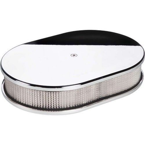 Air Cleaner – Oval Plain, Small, Polished Aluminum
