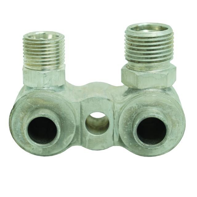 GM Vertical Compressor Rear Adapter Block – #8 / #10 O-Ring Ports