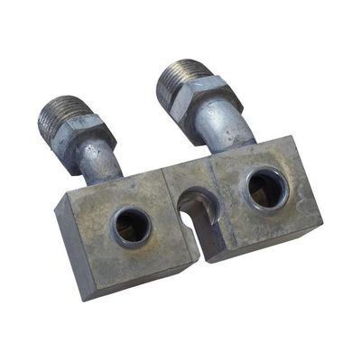 OEM Ford FS10 Compressor Adapter Block – 45° #8 / #10 O-Ring Fittings