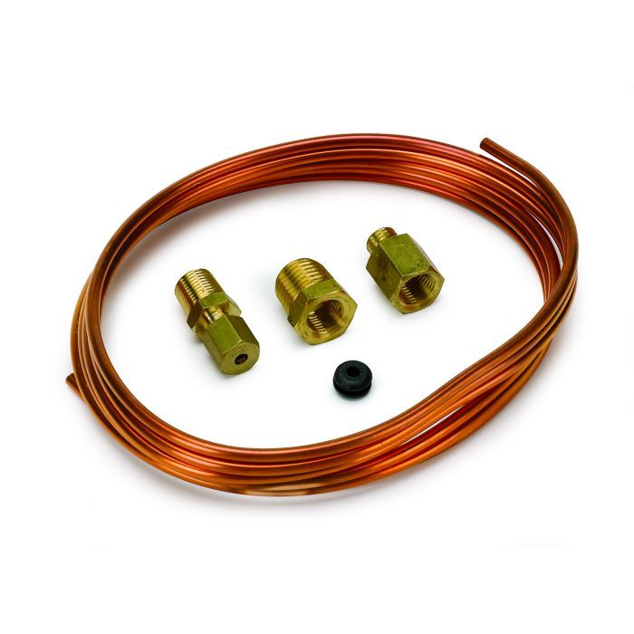 Copper Gauge Tubing Kit – 1/8 Inch – 6 Foot Length – With Brass Compression Fittings