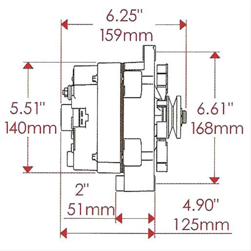 Street Alternator – 150 Amp – Internal Regulator – Chrome – GM 10SI/10DN/12SI