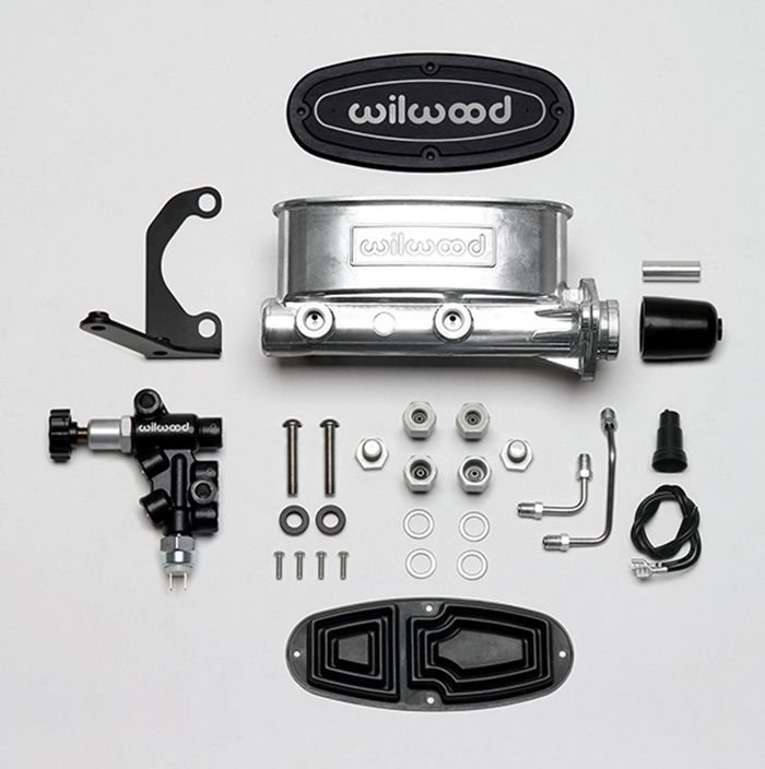 Aluminum Tandem Master Cylinder Kit with Bracket and Combination Valve – 1 Inch Bore – Chrome Powder Coat