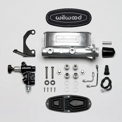 Aluminum Tandem Master Cylinder Kit with Bracket and Combination Valve – 1 Inch Bore – Chrome Powder Coat