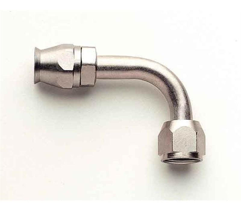 A/C Fitting, -10 AN, 90 Degree, Female O-Ring, Nickel Plated