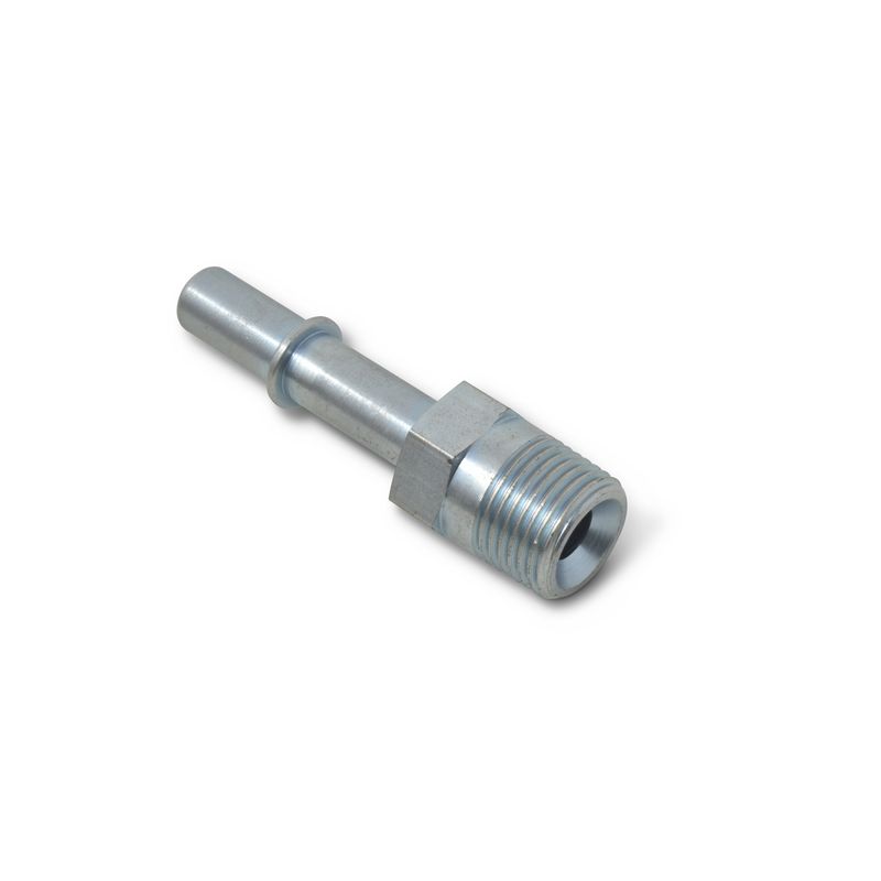 EFI Adapter Fitting, 3/8 in. NPT Male x 3/8 in. SAE Quick-Disconnect Male, Zinc
