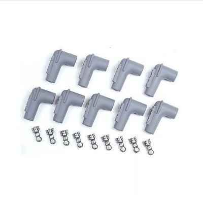 Spark Plug Boot &amp; Terminal Kit, 90 Degree HEI, Gray
