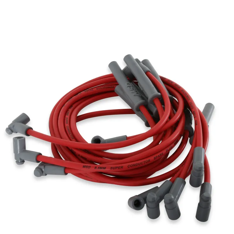 Super Conductor Spark Plug Wire Set – Ford 351C–460 – HEI Cap – Red