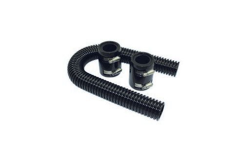 24 in Radiator Hose Kit – Black Stainless Steel With Aluminum Caps