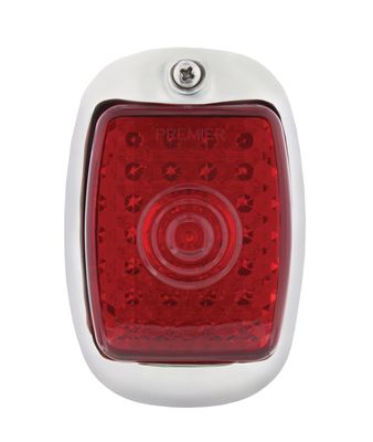 27 LED Tail Light With Integrated License Light – 1937–38 Chevy Passenger Car, L/H, Stainless Housing