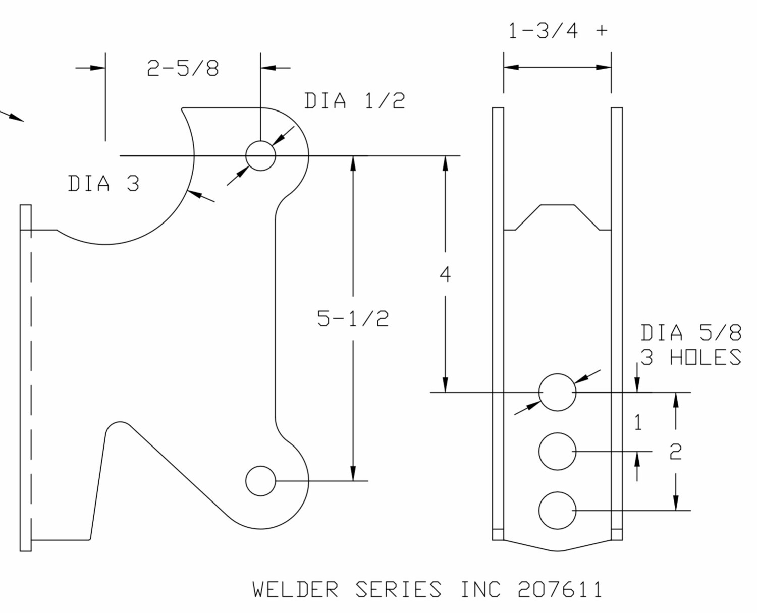 Axle Bracket, Parallel Four Link, EA, Axle Tube Diameter: 3", Coil Over Hole Location: Lowest hole 4-1/2" below the axle tube