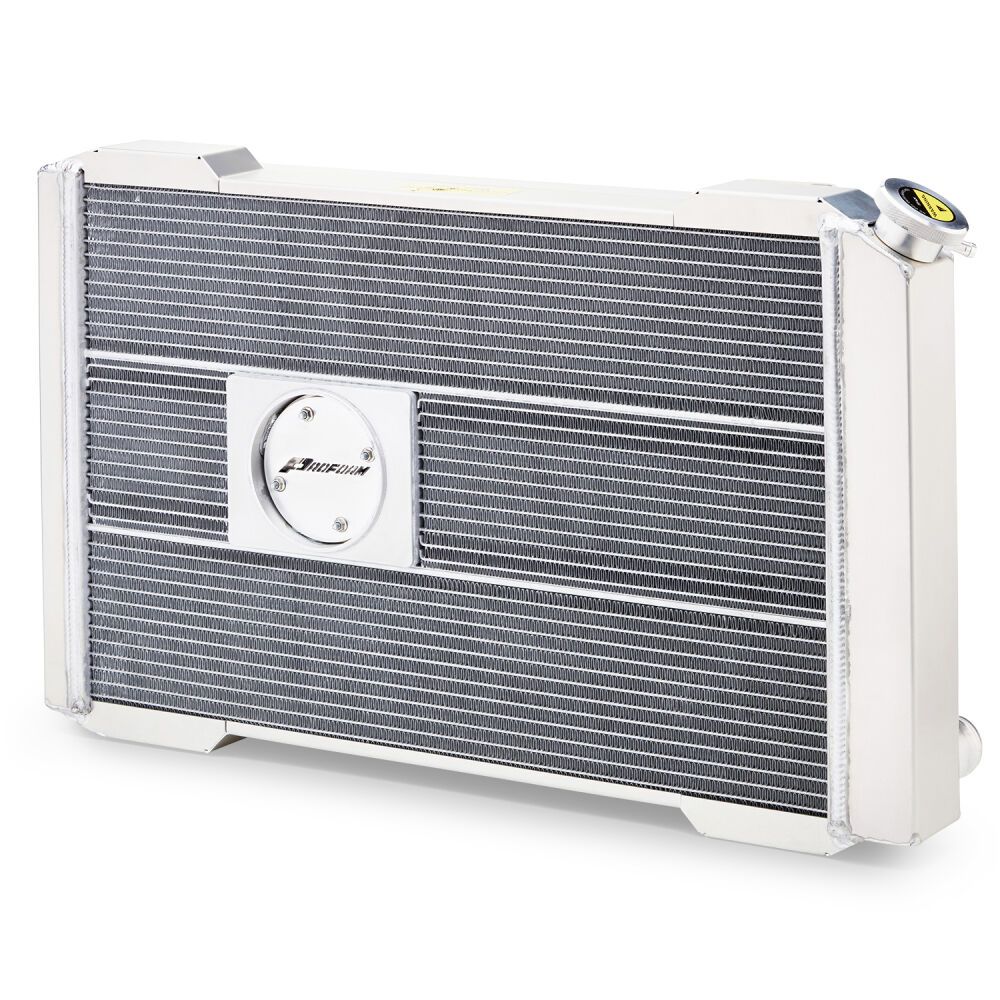 Slim-Fit Radiator System – Universal Ford Style – Manual Transmission – Inlet Passenger Side / Outlet Driver Side – 26" Core
