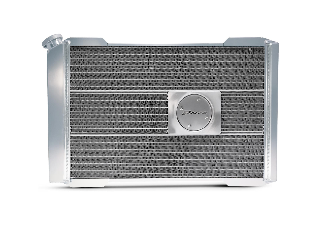 Slim-Fit Radiator System – Universal GM Style – Manual Transmission – Inlet Driver Side / Outlet Passenger Side – 26" Core