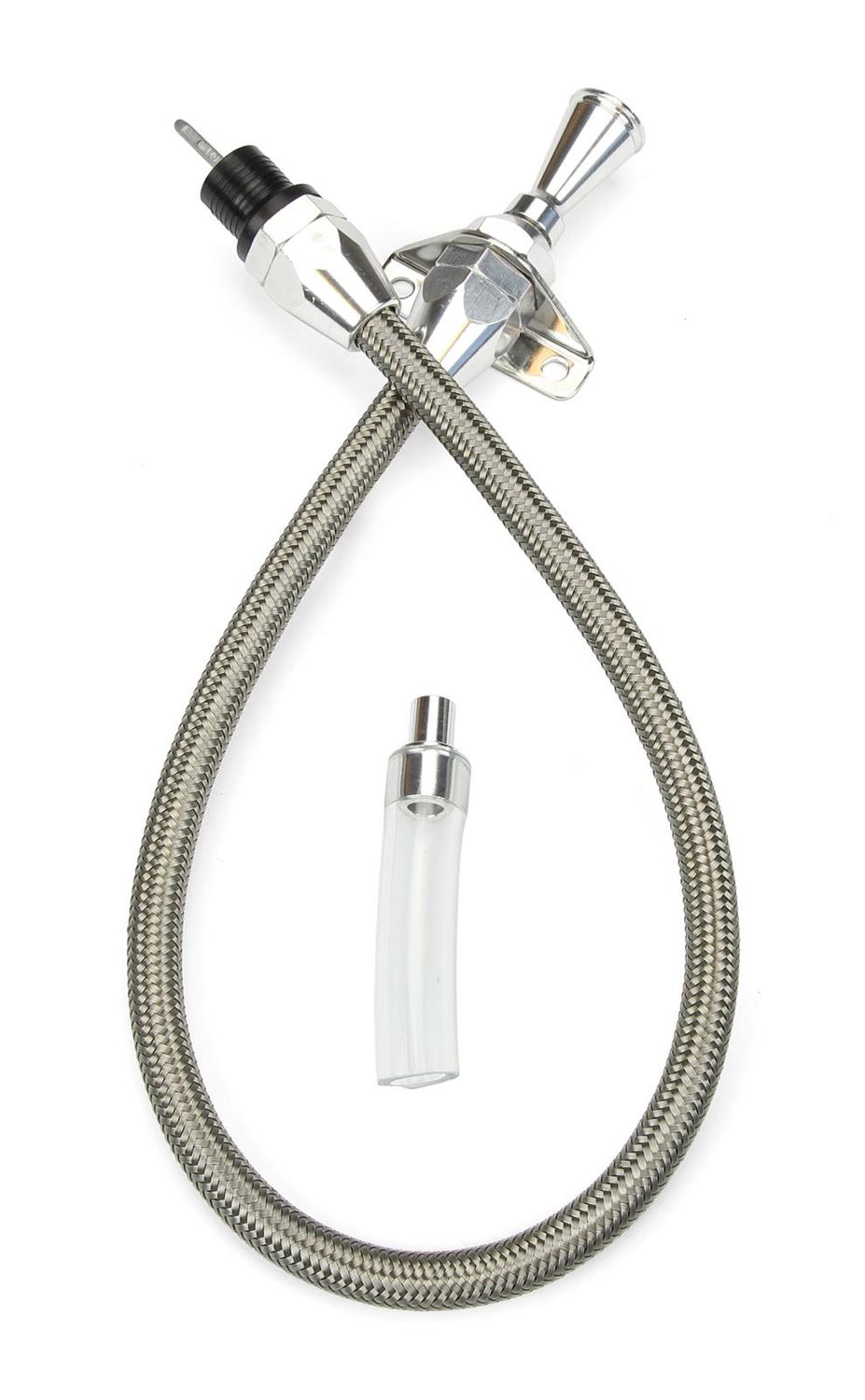 Hi‑Tech Firewall‑Mount Transmission Dipstick – GM TH350/TH400, Stainless Housing