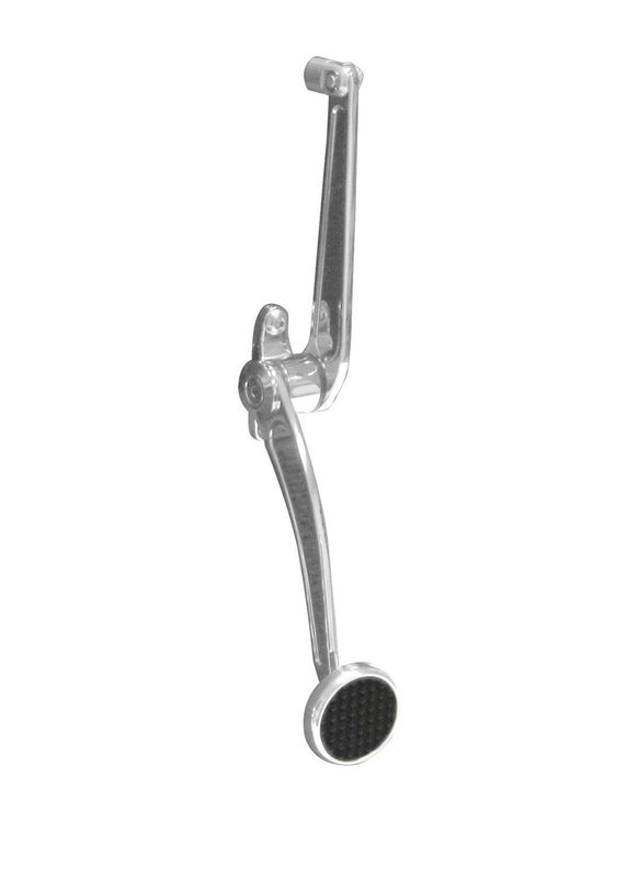 Chrome Goolsby Edition Throttle Pedal – Round Pad, Steel with Billet Aluminum Insert