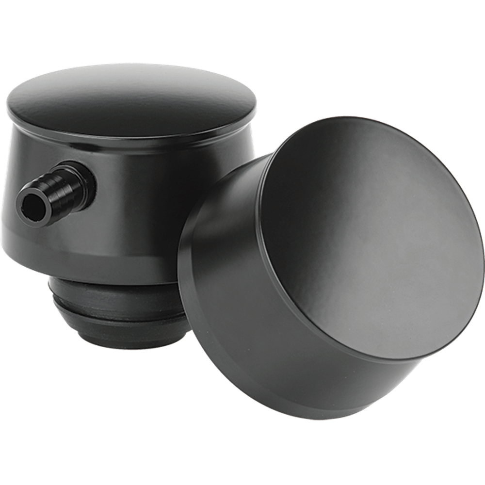 Billet Valve Cover Breather – Plain Round, Black Finish (1¼″ Hole)
