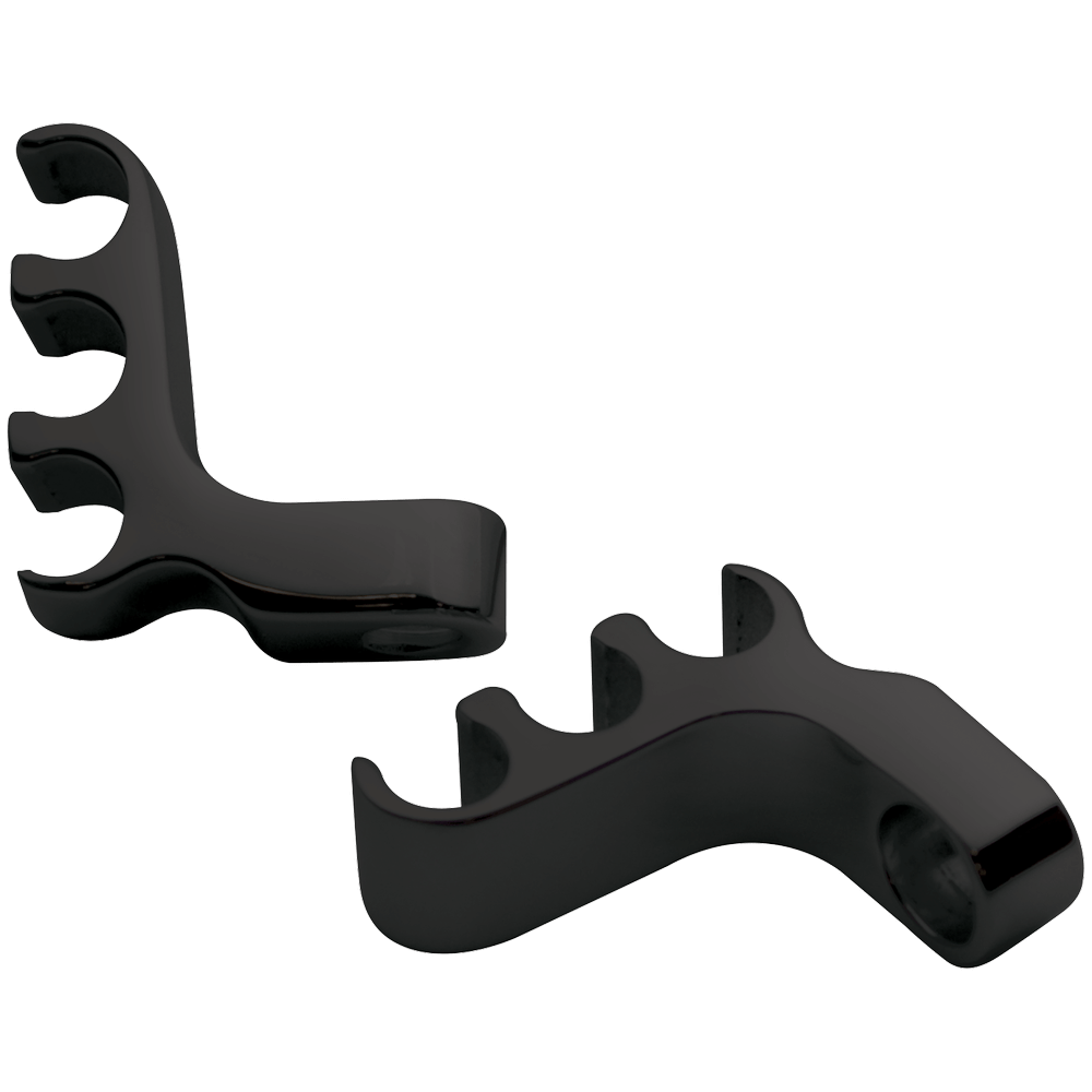 Black Three-Wire Spark Plug Wire Separators – Valve Cover Mount, Pair