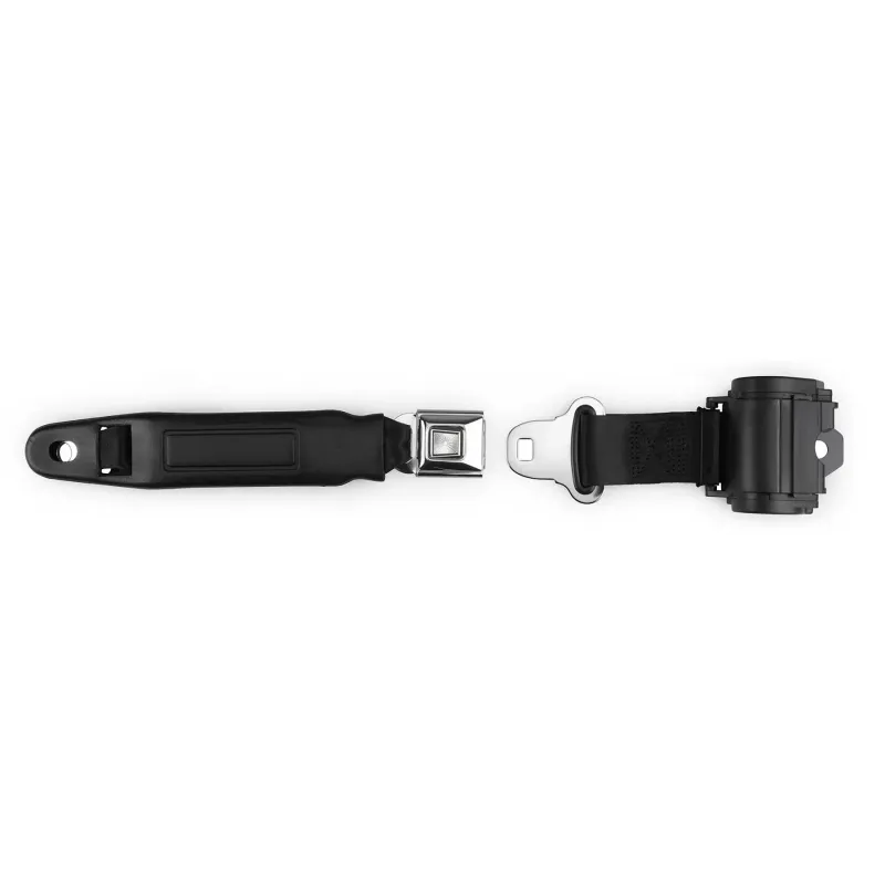Black Retractable Lap Seat Belt – Starburst Push-Button