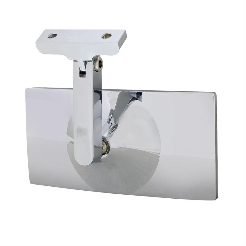 Rectangular Chrome Interior Rear View Mirror with Screw-On Mount
